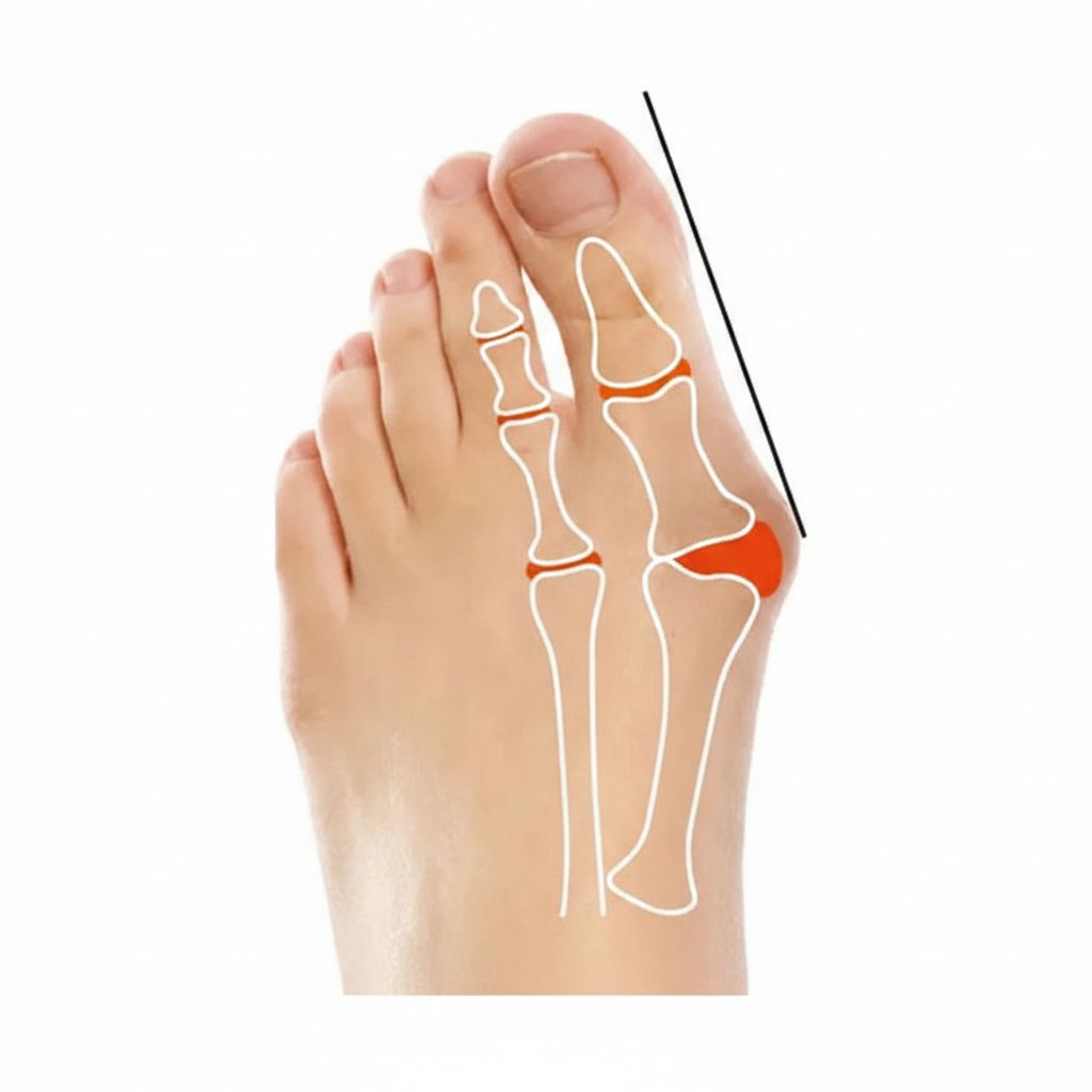 Pied hallux valgus schéma osseux carré